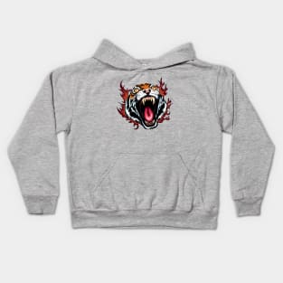 Angry Roaring Tiger Face Kids Hoodie